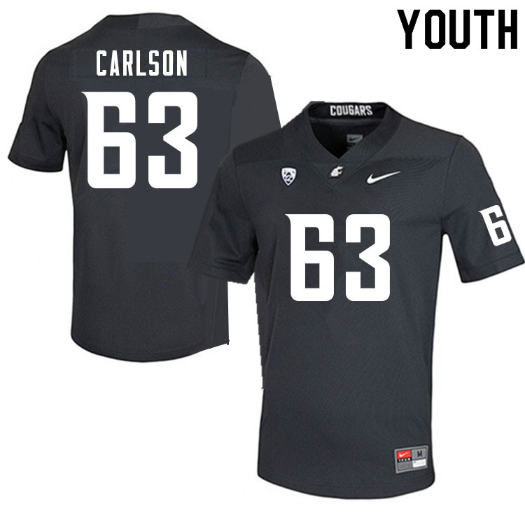 Youth #63 Carter Carlson Washington Cougars College Football Jerseys Sale-Charcoal - Click Image to Close